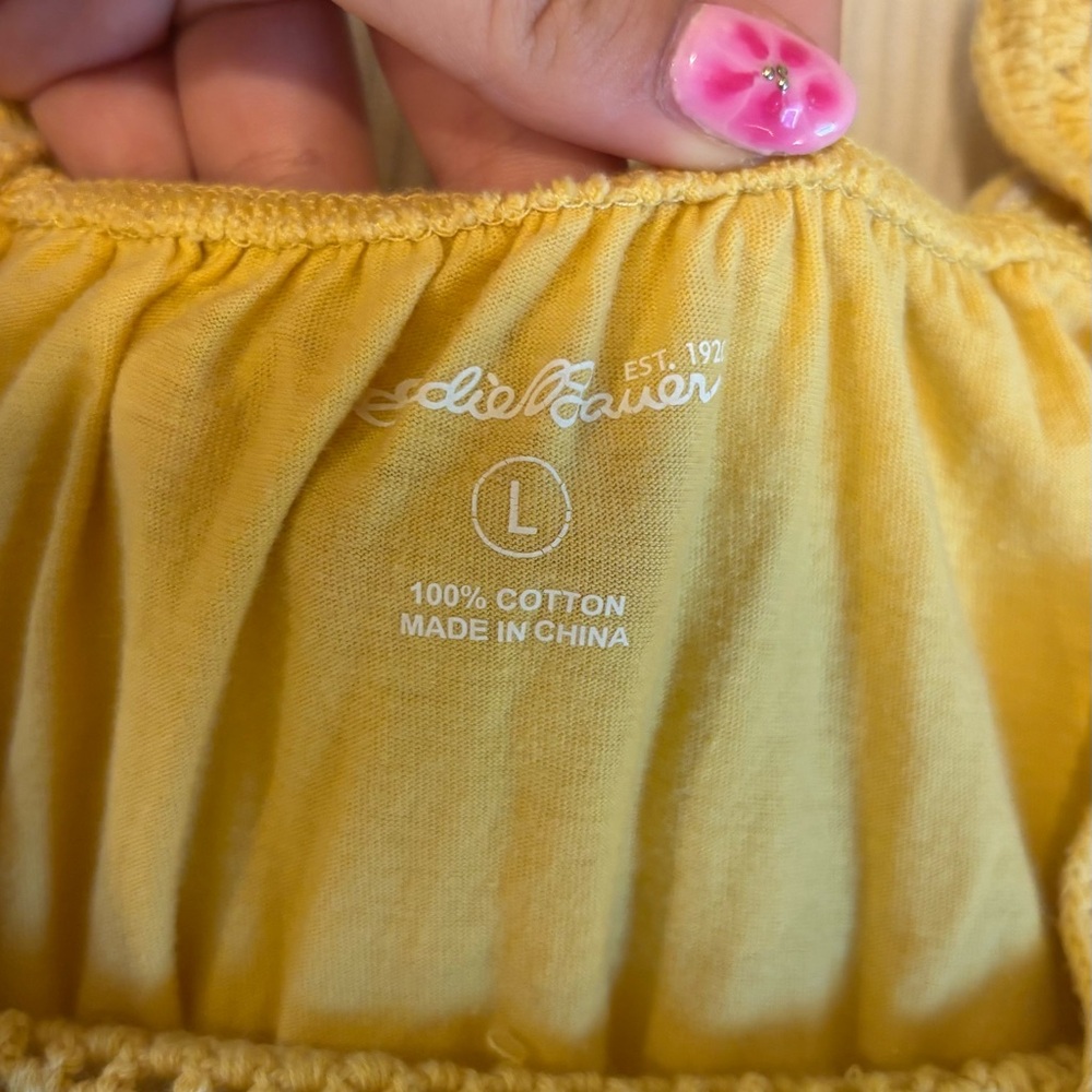 Eddie Bauer Yellow Cropped Embellished Tank Top - Picture 2 of 2